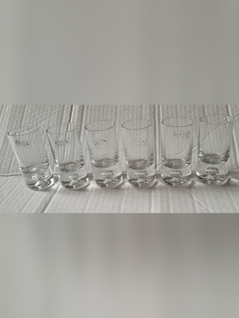 Krosno Poland Heavy-Bottom Clear Shot Glasses Set Of 6
